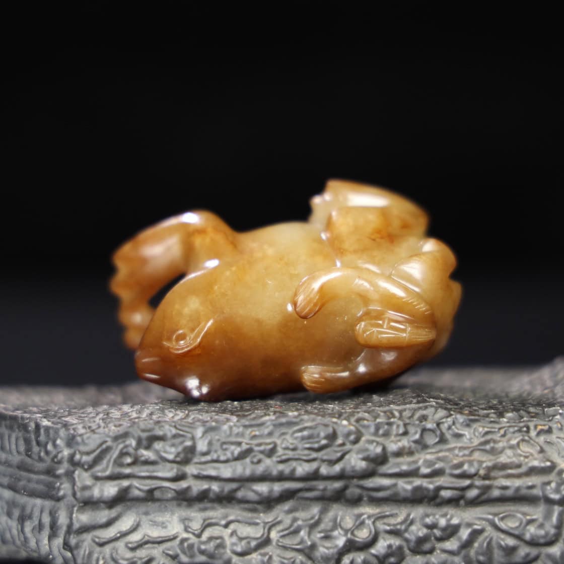 Chinese Natural Jade Carved Frog