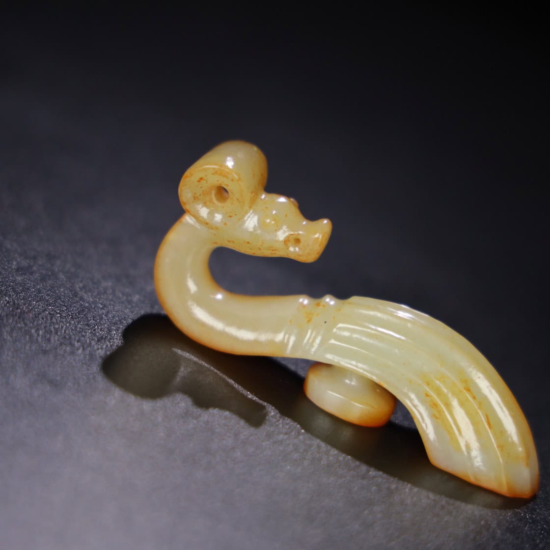 Chinese Natural Jade Carved Hook