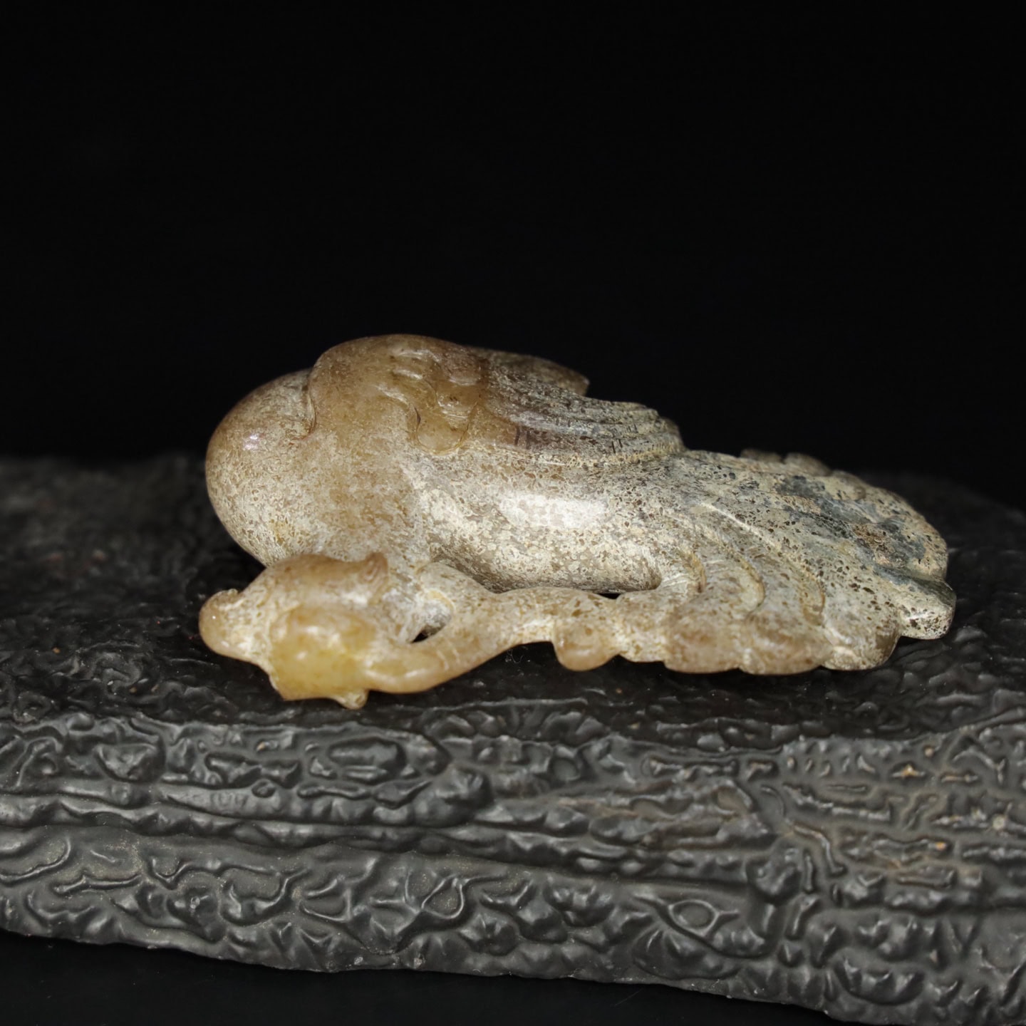 Chinese Natural Jade Carved Phoenix bird