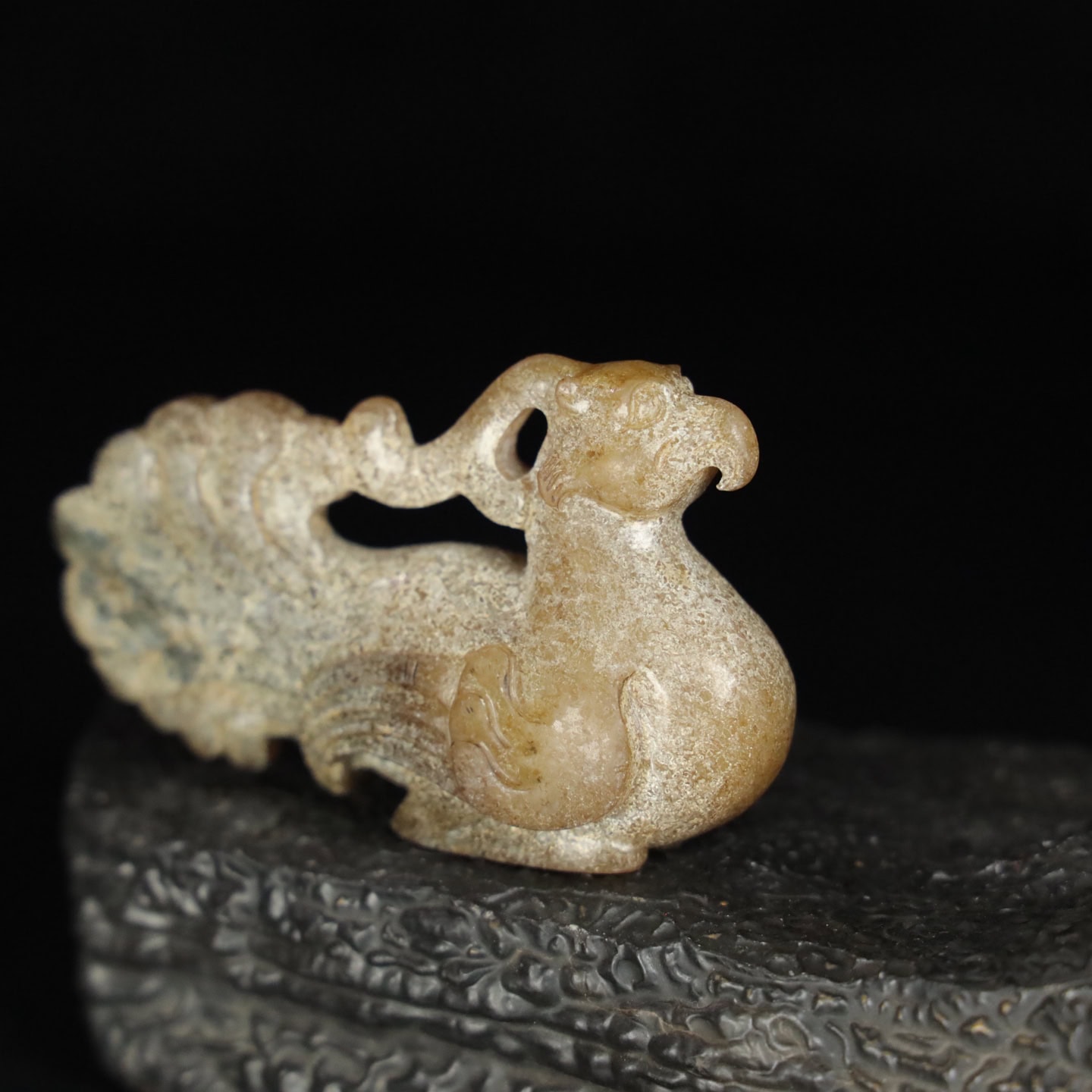 Chinese Natural Jade Carved Phoenix bird