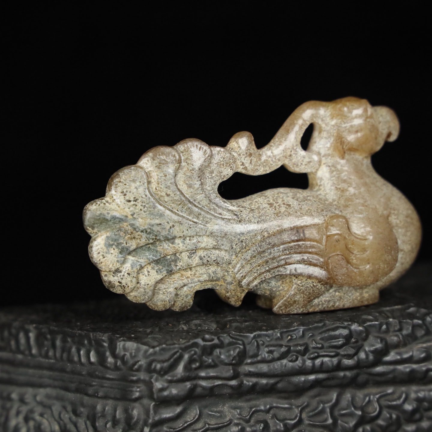 Chinese Natural Jade Carved Phoenix bird