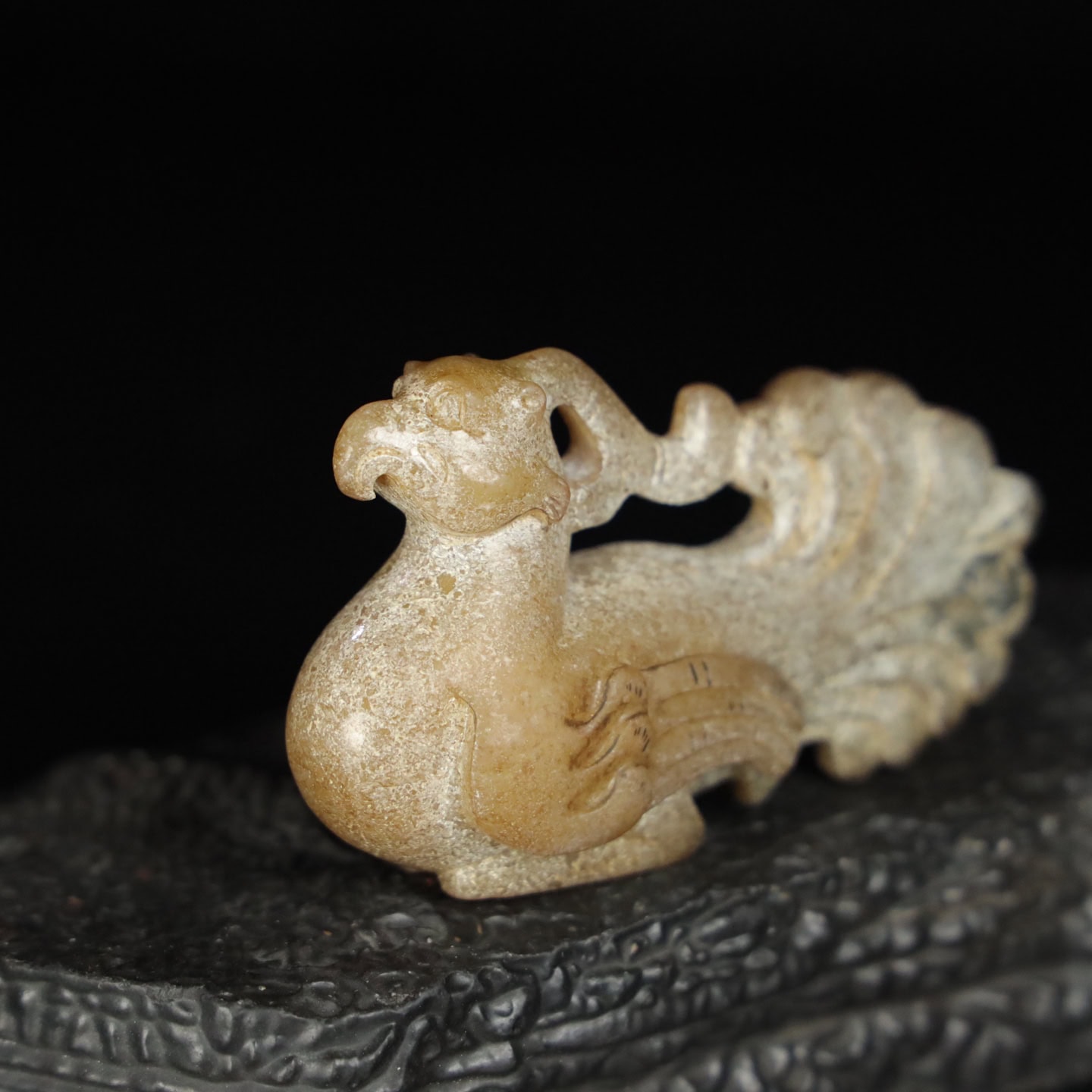 Chinese Natural Jade Carved Phoenix bird