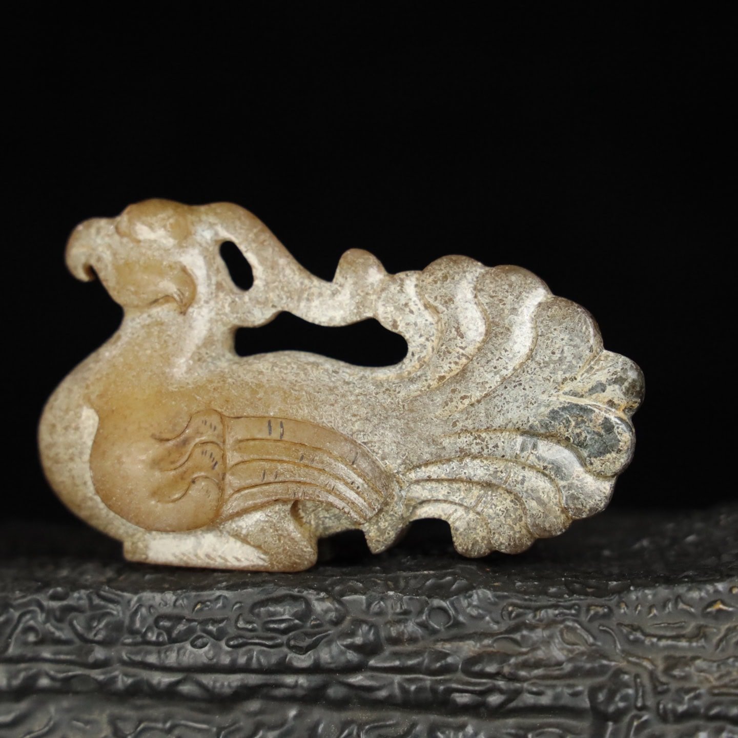 Chinese Natural Jade Carved Phoenix bird