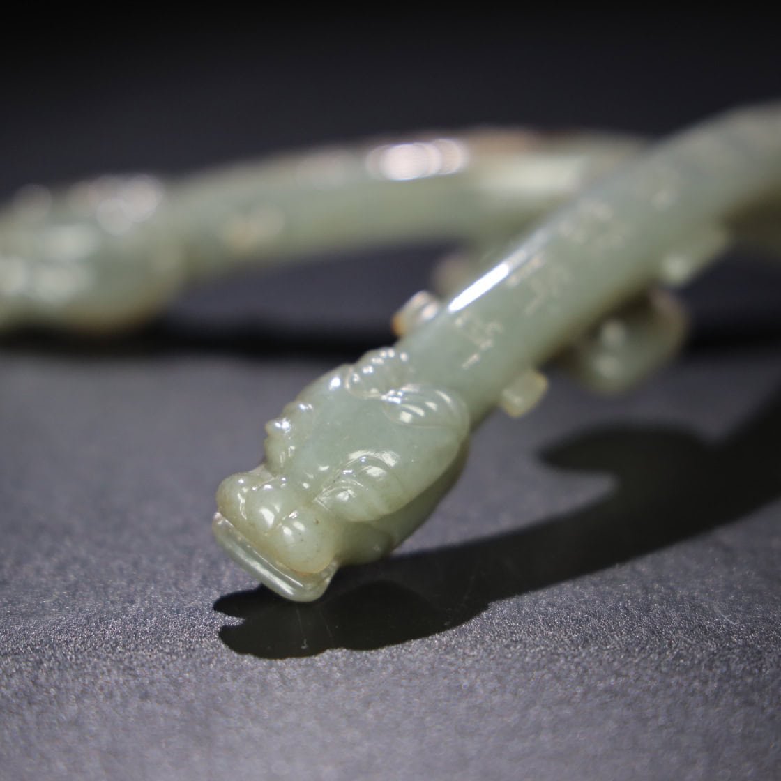 Chinese Natural Jade Carved Hook