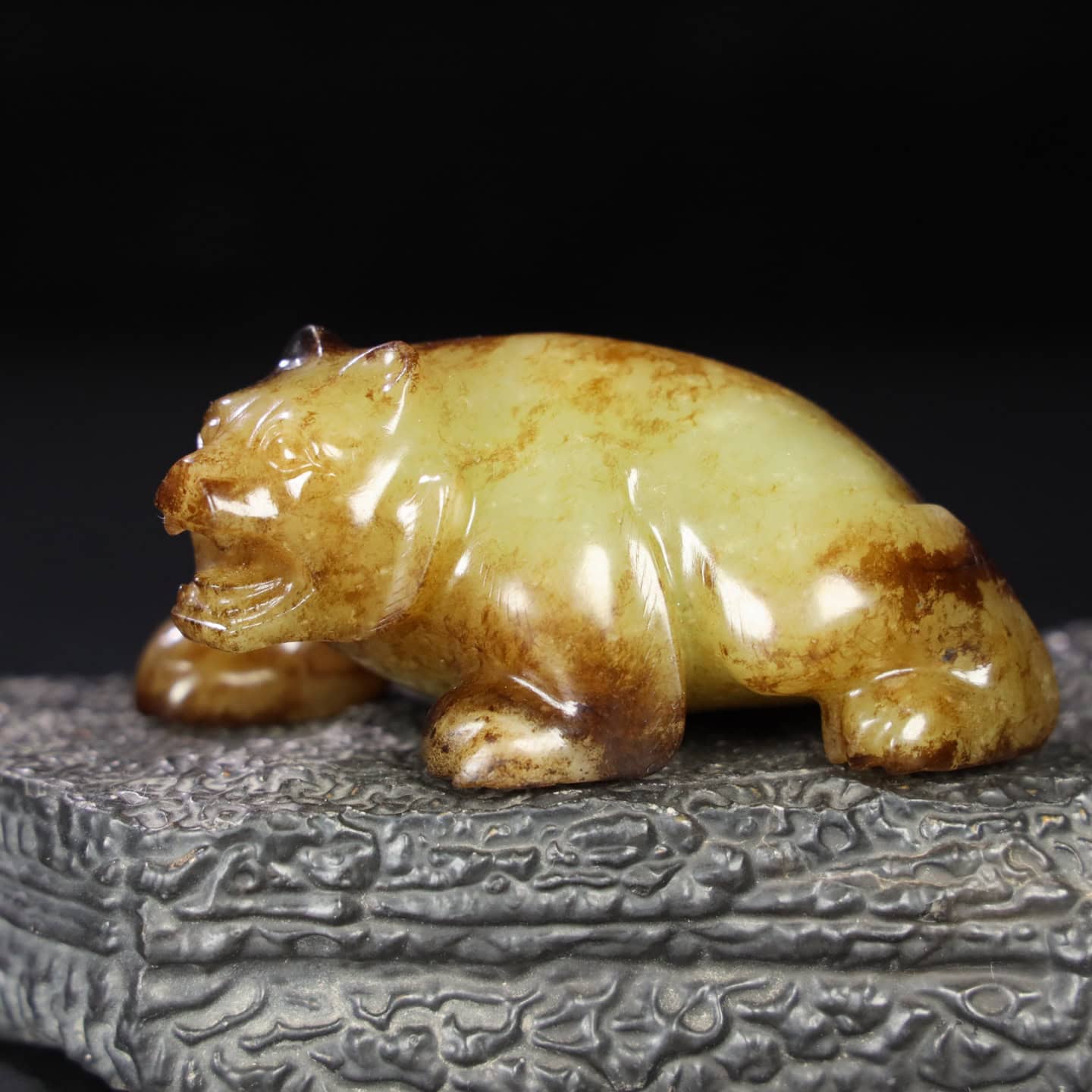 Chinese Natural Jade Carved Bear