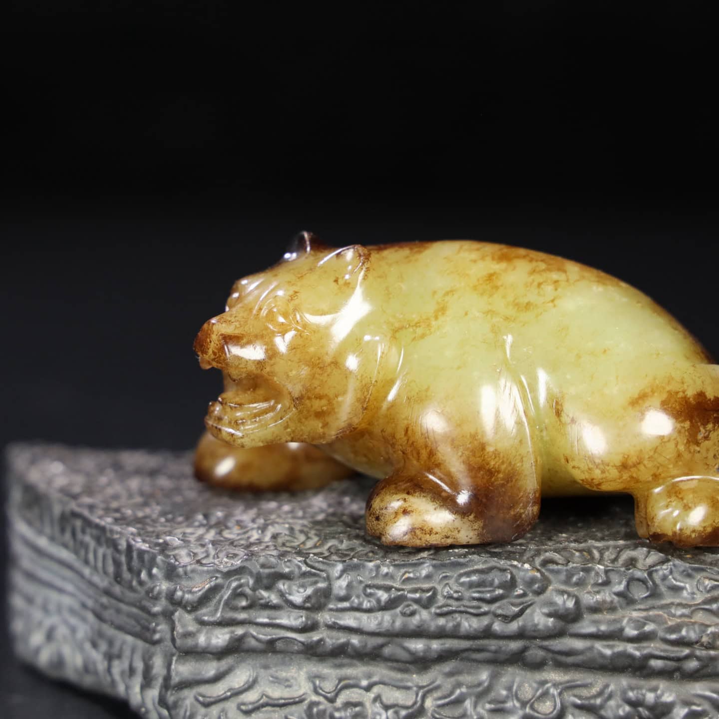 Chinese Natural Jade Carved Bear
