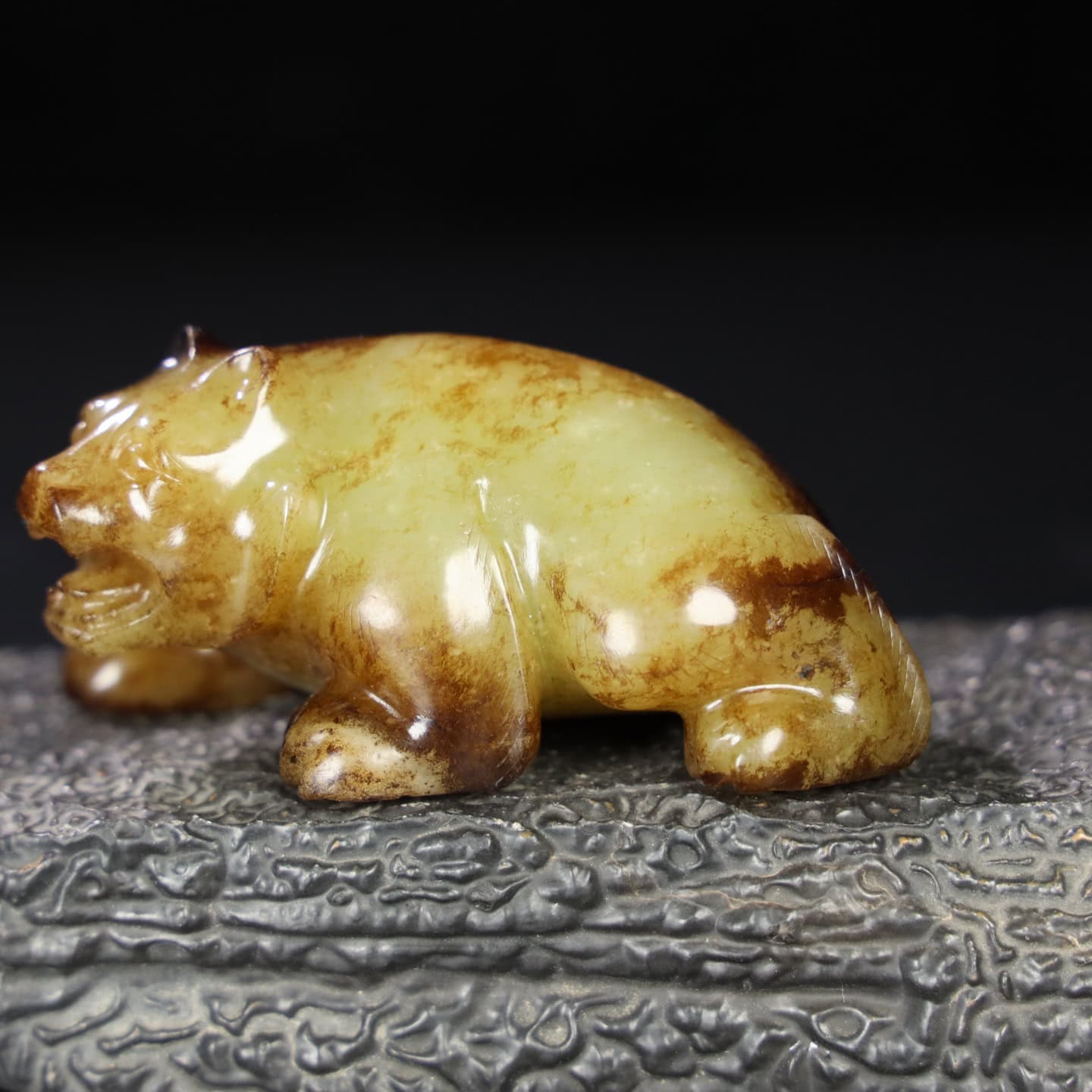 Chinese Natural Jade Carved Bear