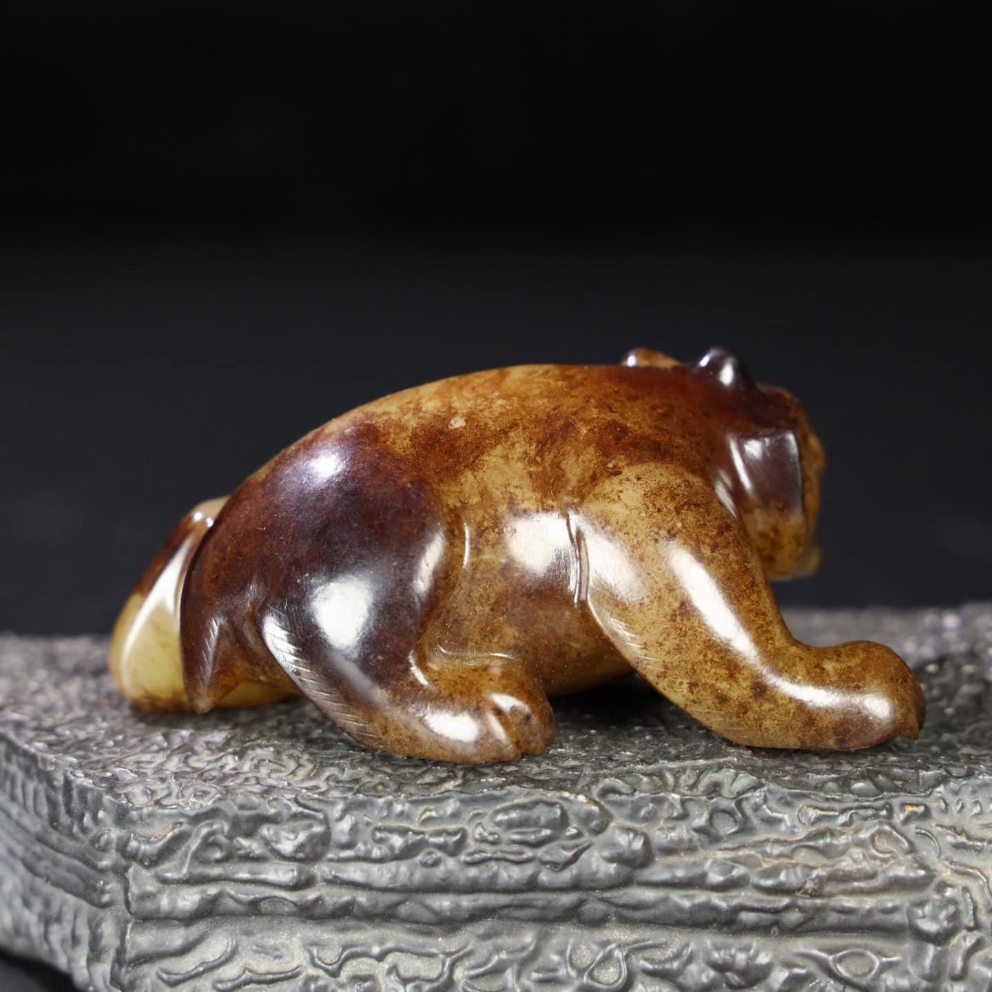 Chinese Natural Jade Carved Bear