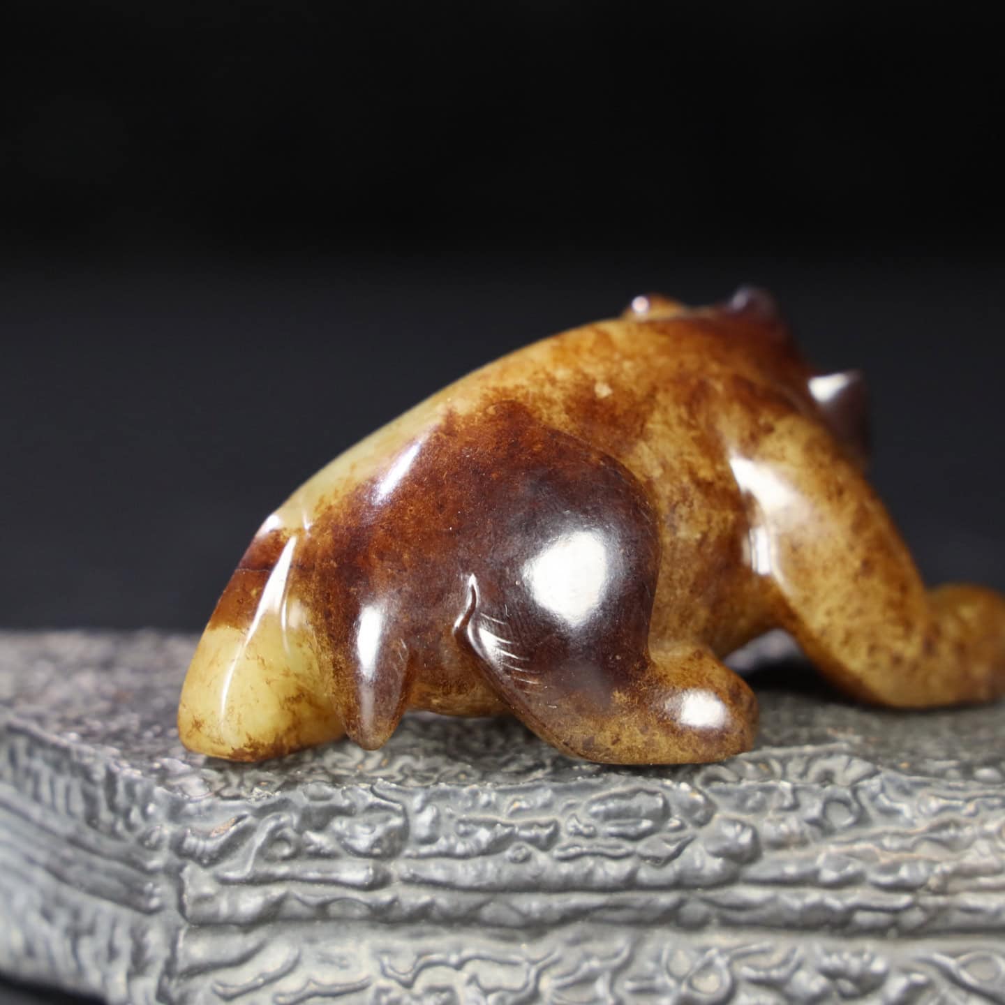 Chinese Natural Jade Carved Bear
