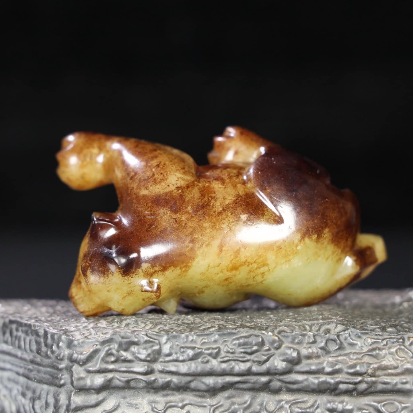Chinese Natural Jade Carved Bear