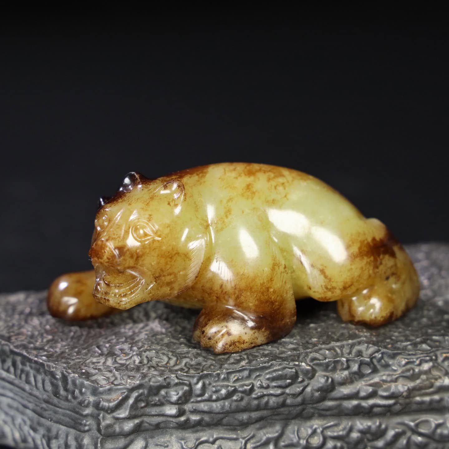 Chinese Natural Jade Carved Bear