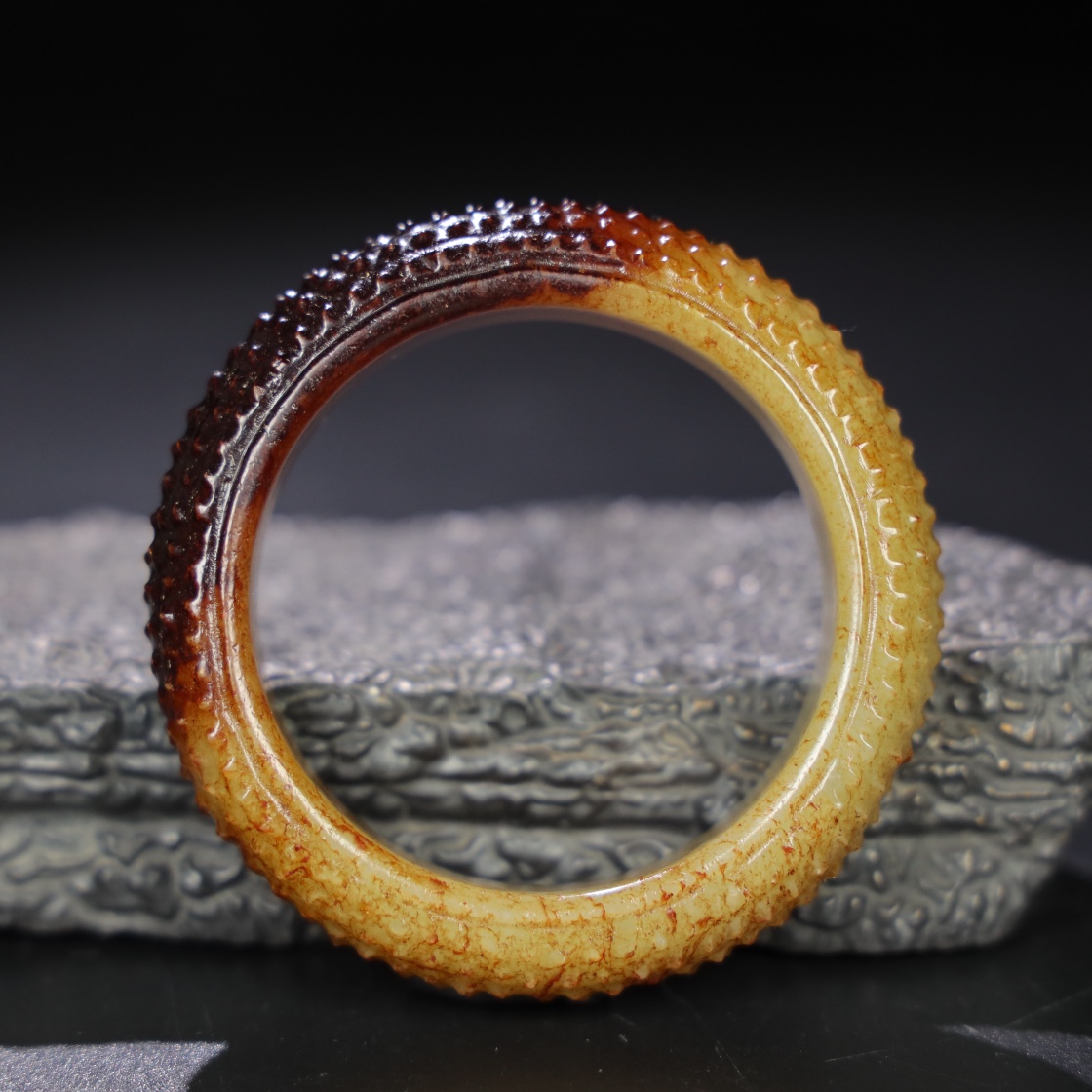 Chinese Natural Jade Carved Bracelet