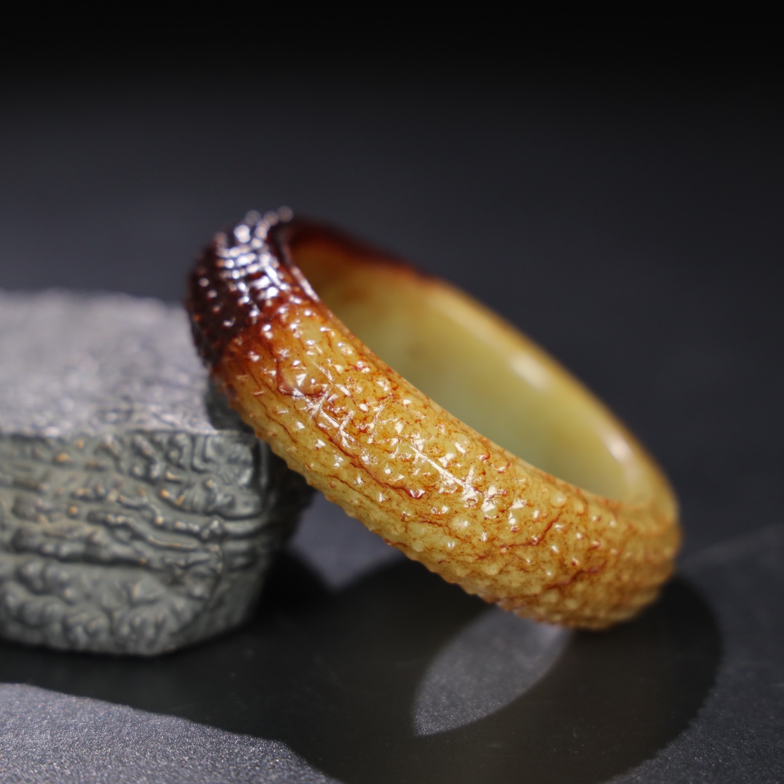 Chinese Natural Jade Carved Bracelet