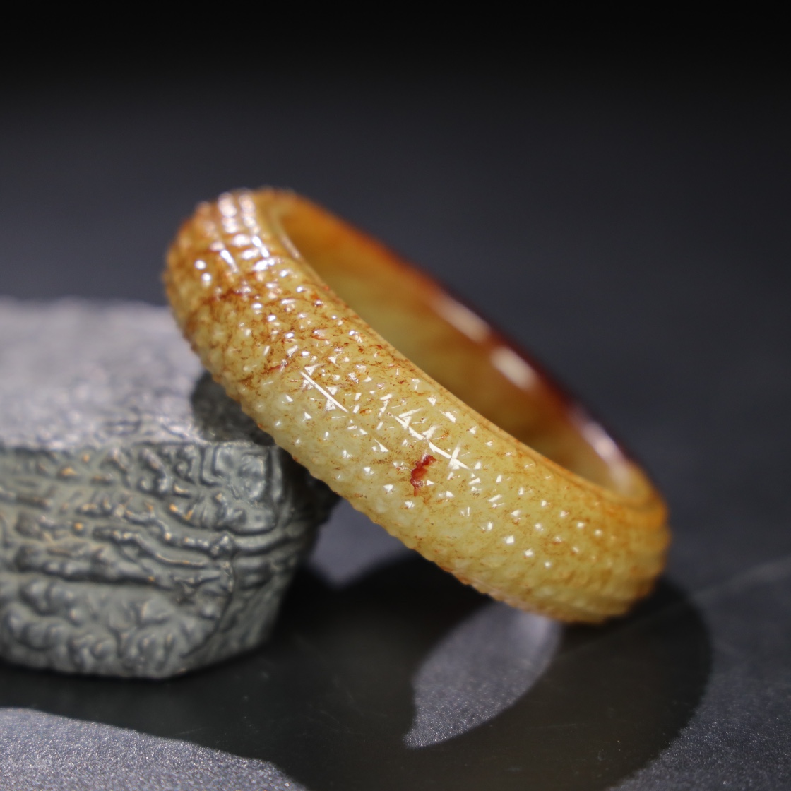 Chinese Natural Jade Carved Bracelet