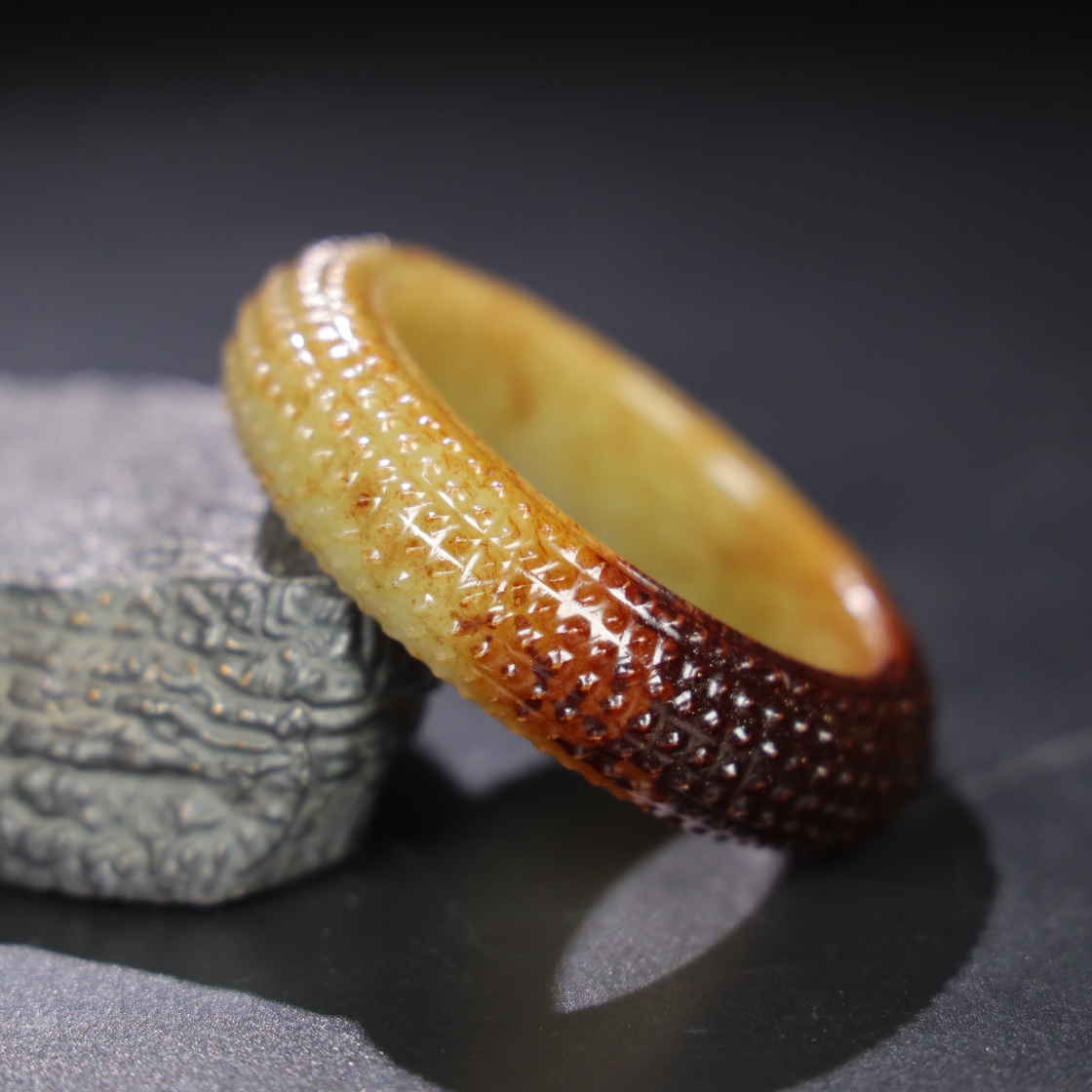Chinese Natural Jade Carved Bracelet