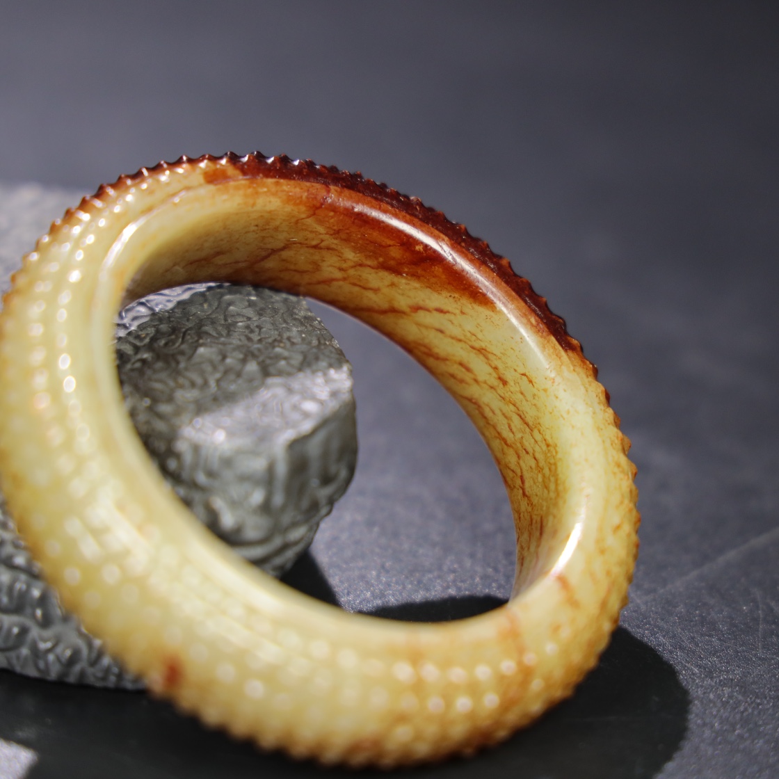 Chinese Natural Jade Carved Bracelet