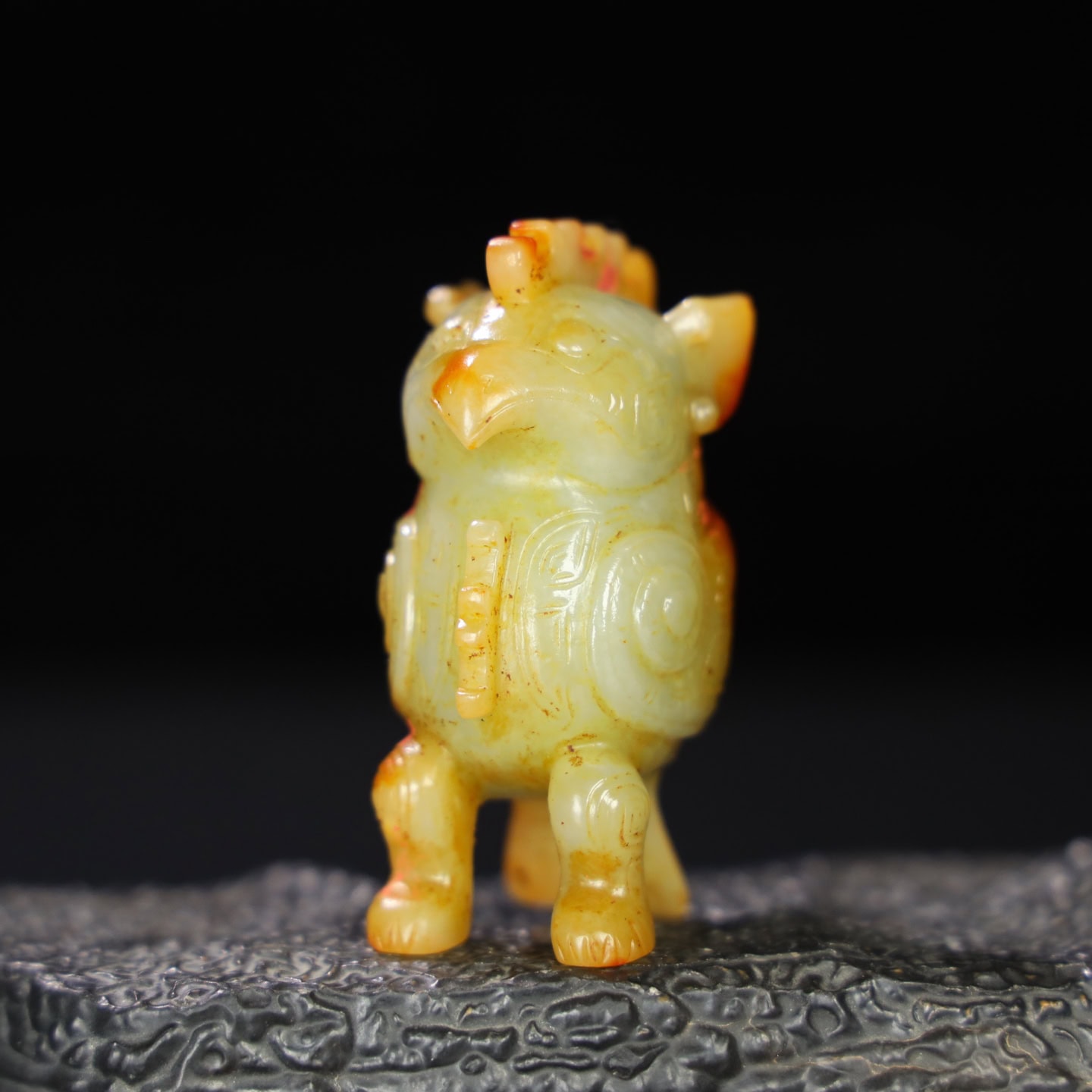 Chinese Natural Jade Carved Owl Ornament