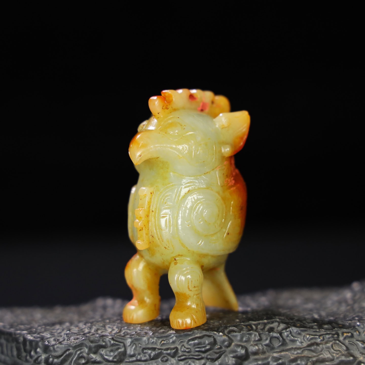 Chinese Natural Jade Carved Owl Ornament