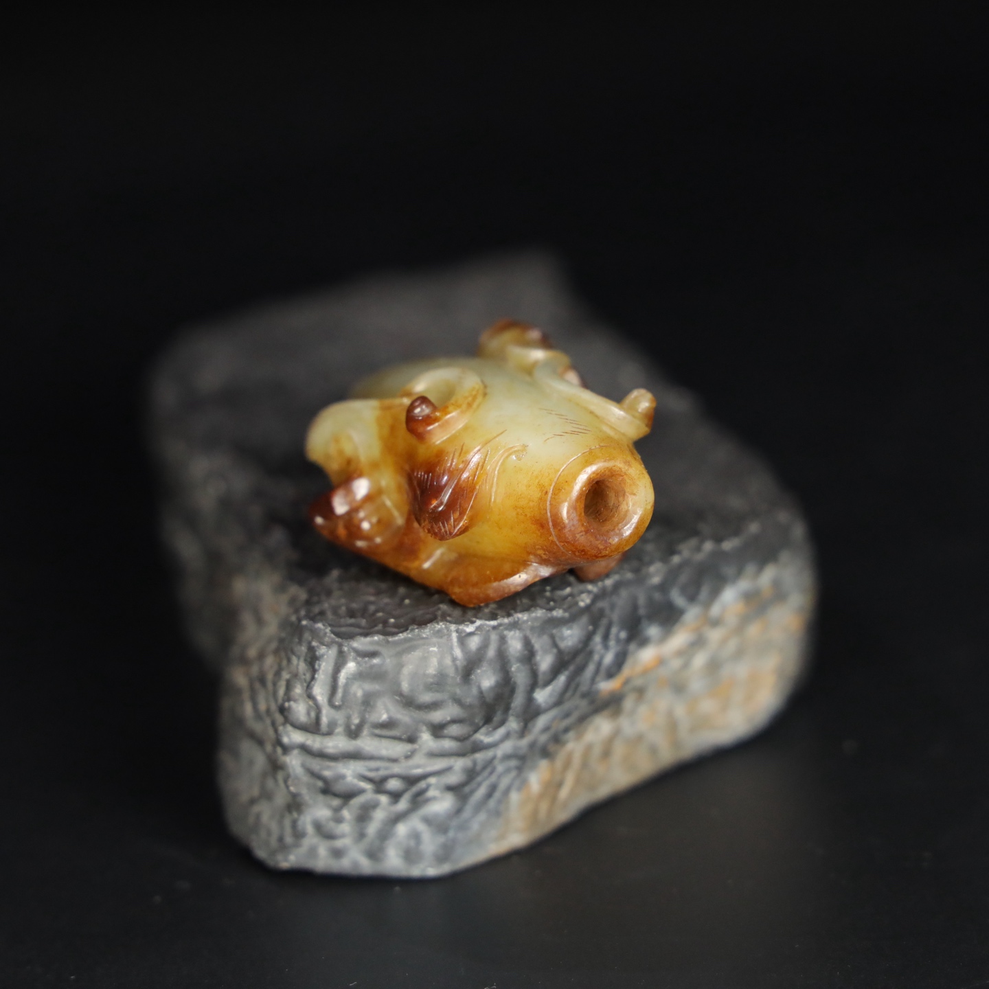 Chinese Natural Jade Carved Ornament