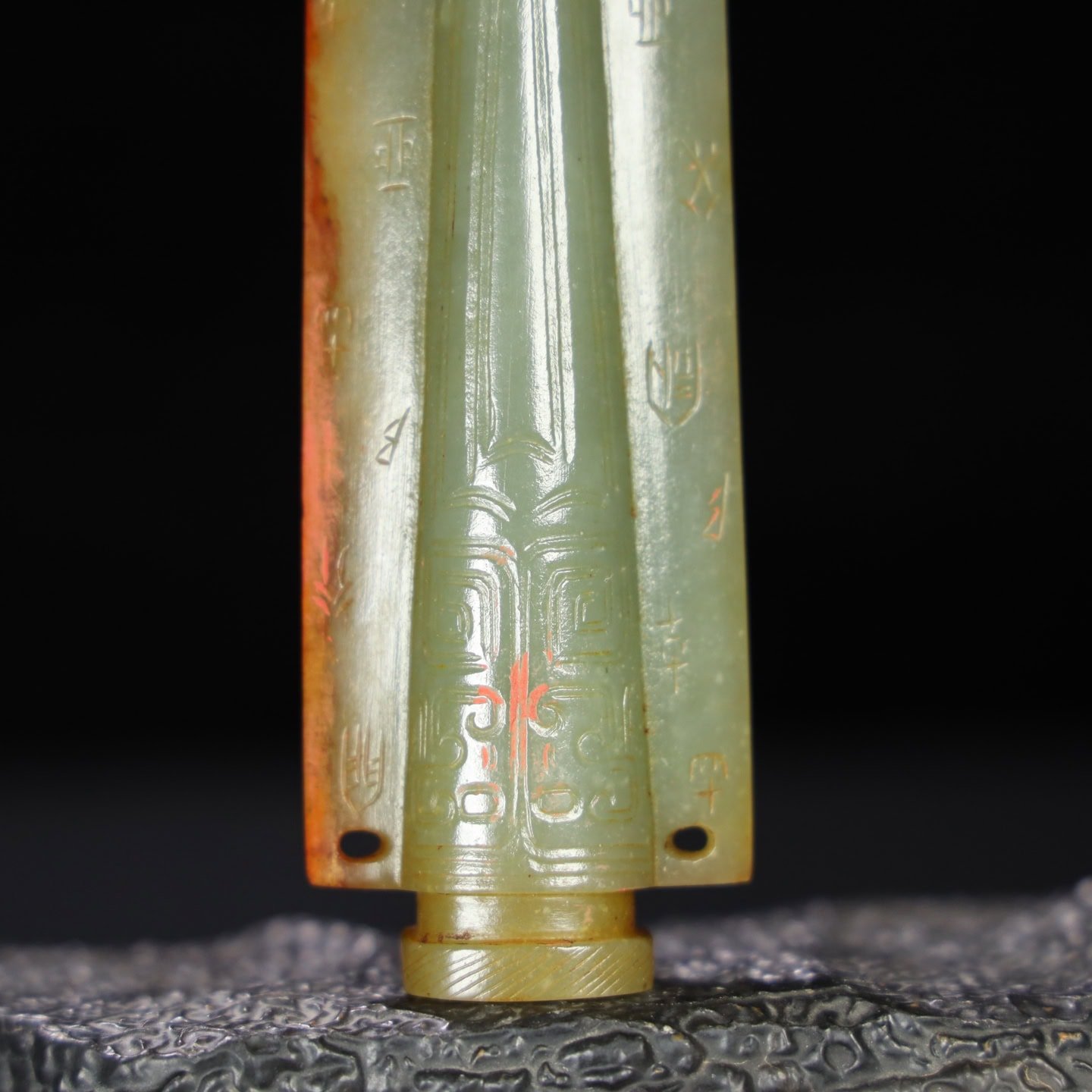 Chinese Natural Jade Carved Weapons
