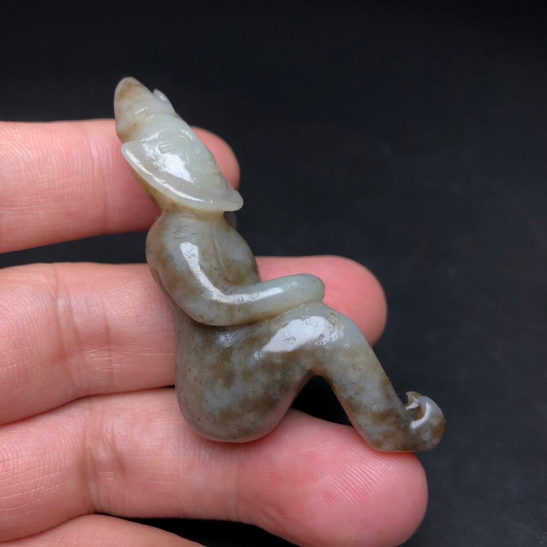 Chinese Natural Jade Carved Handles