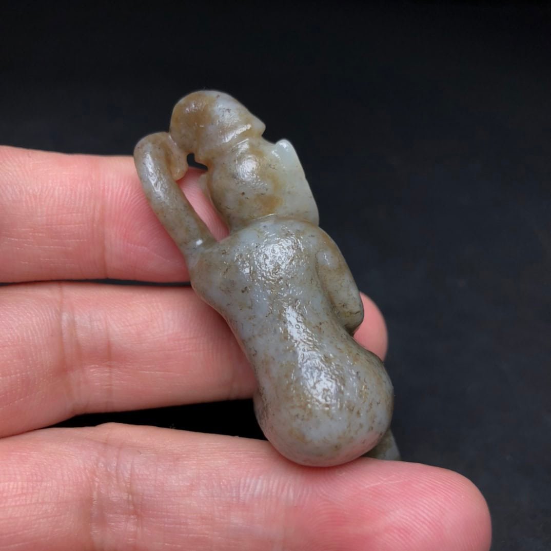 Chinese Natural Jade Carved Handles