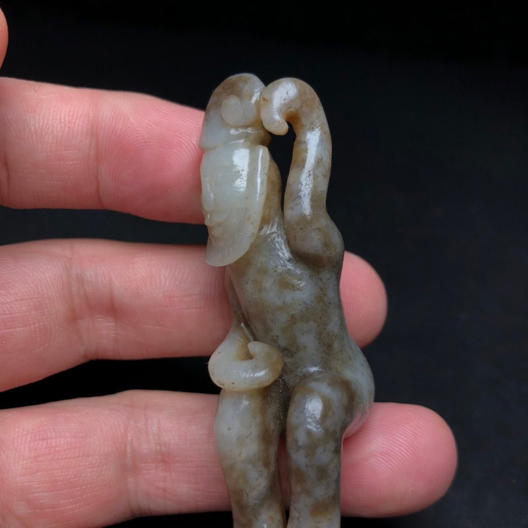 Chinese Natural Jade Carved Handles
