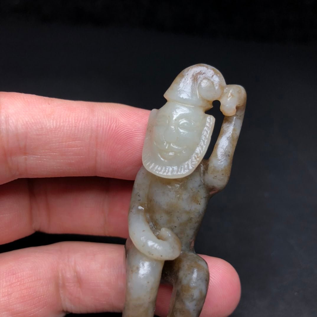 Chinese Natural Jade Carved Handles
