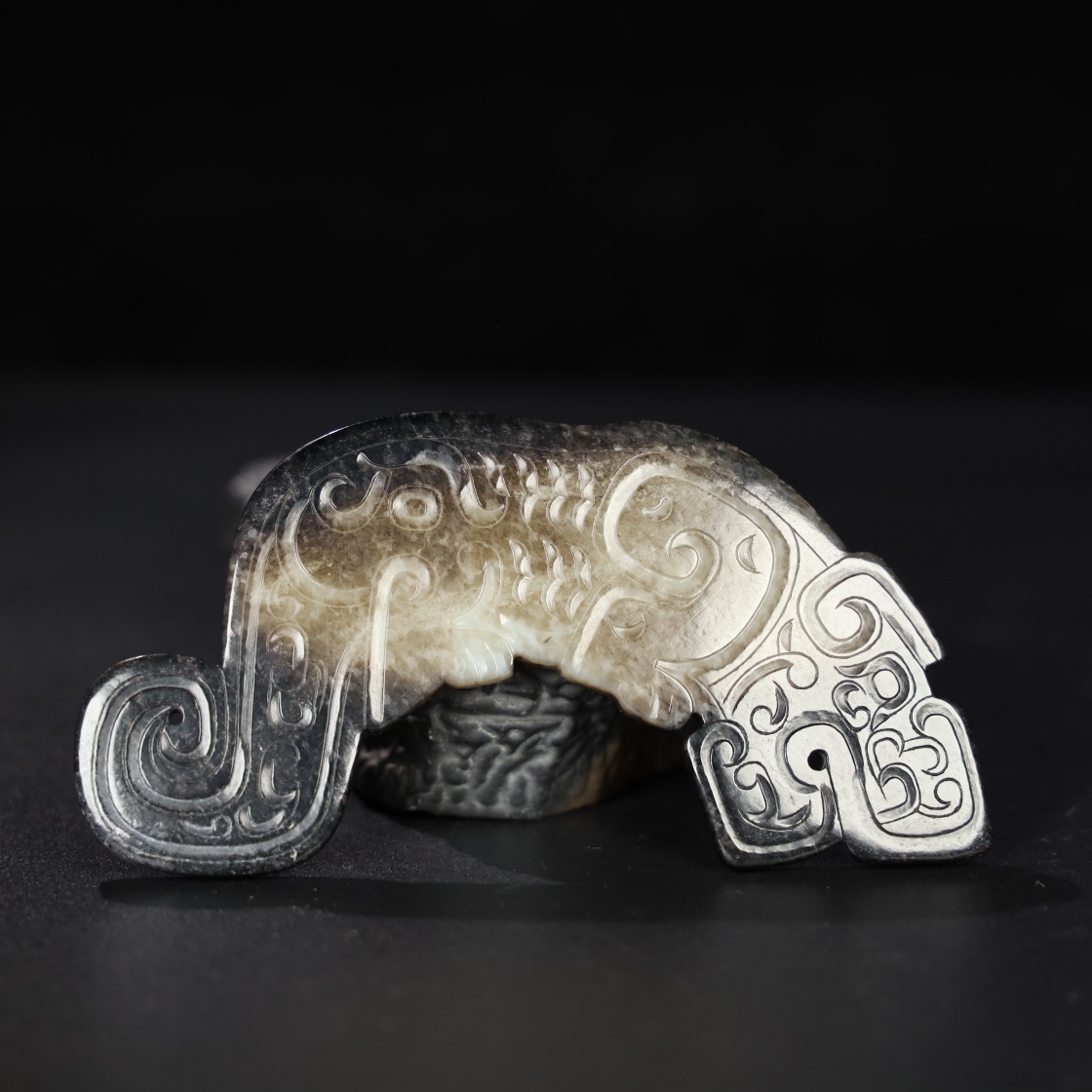 Chinese Natural Jade Carved tiger pendant