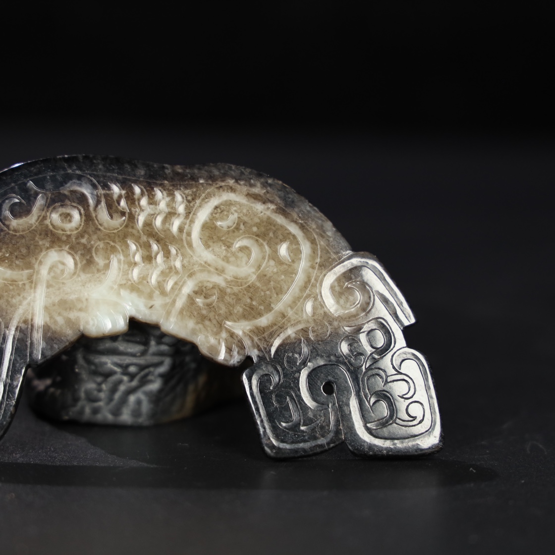 Chinese Natural Jade Carved tiger pendant