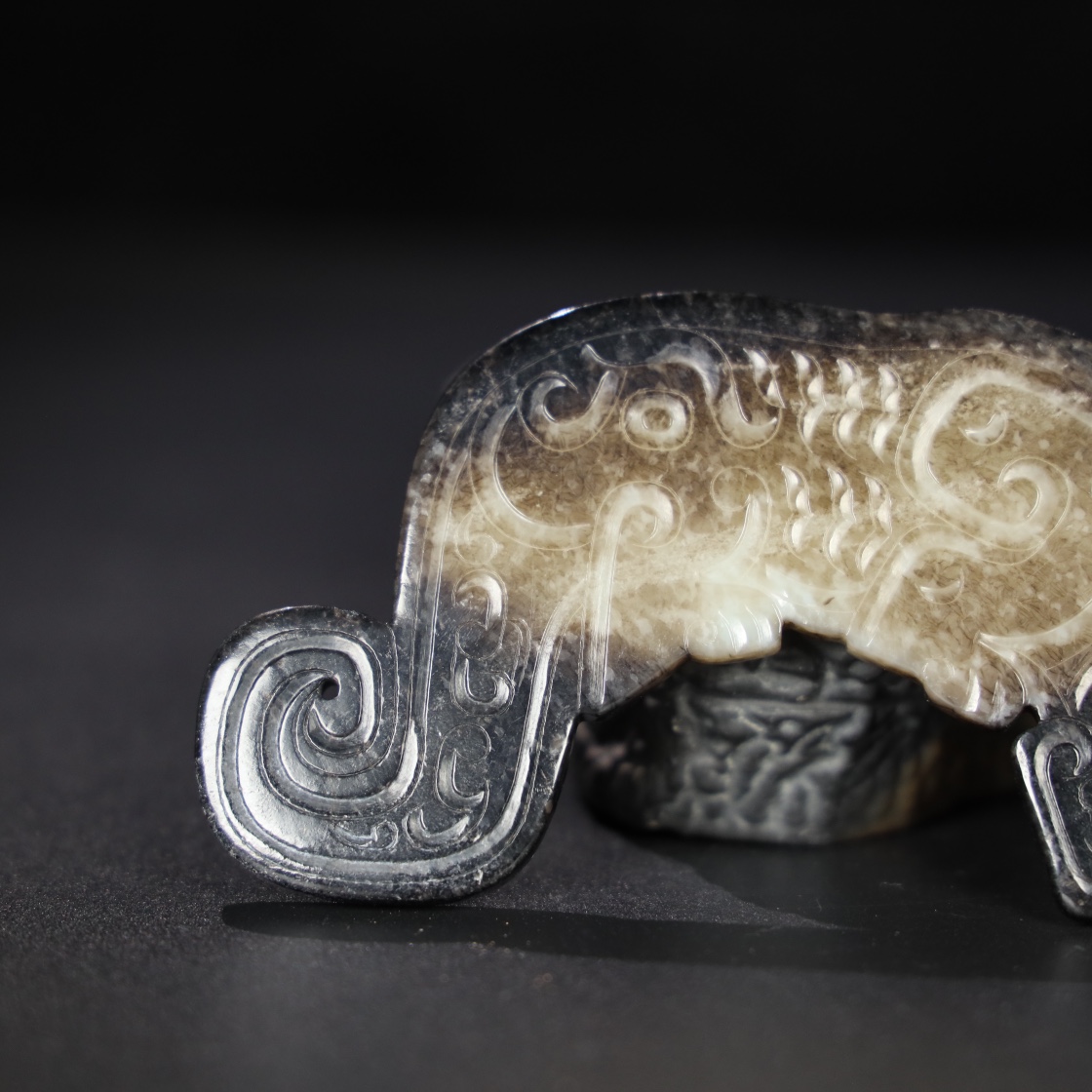 Chinese Natural Jade Carved tiger pendant