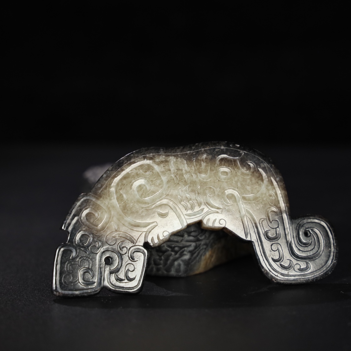 Chinese Natural Jade Carved tiger pendant