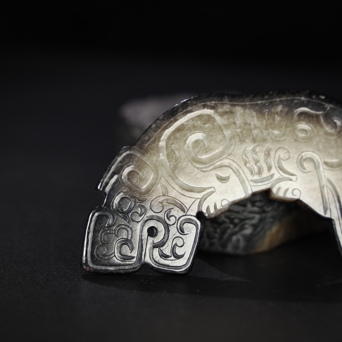 Chinese Natural Jade Carved tiger pendant