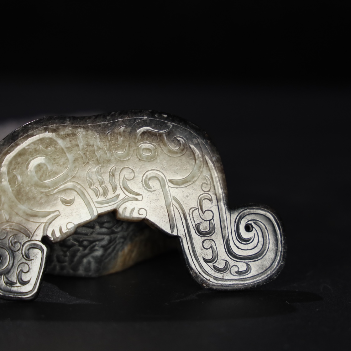 Chinese Natural Jade Carved tiger pendant