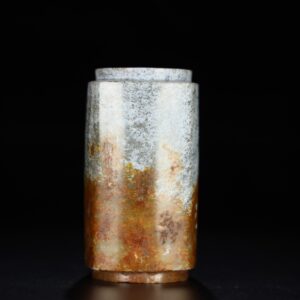 Chinese Natural Jade Carved Cong Ornament