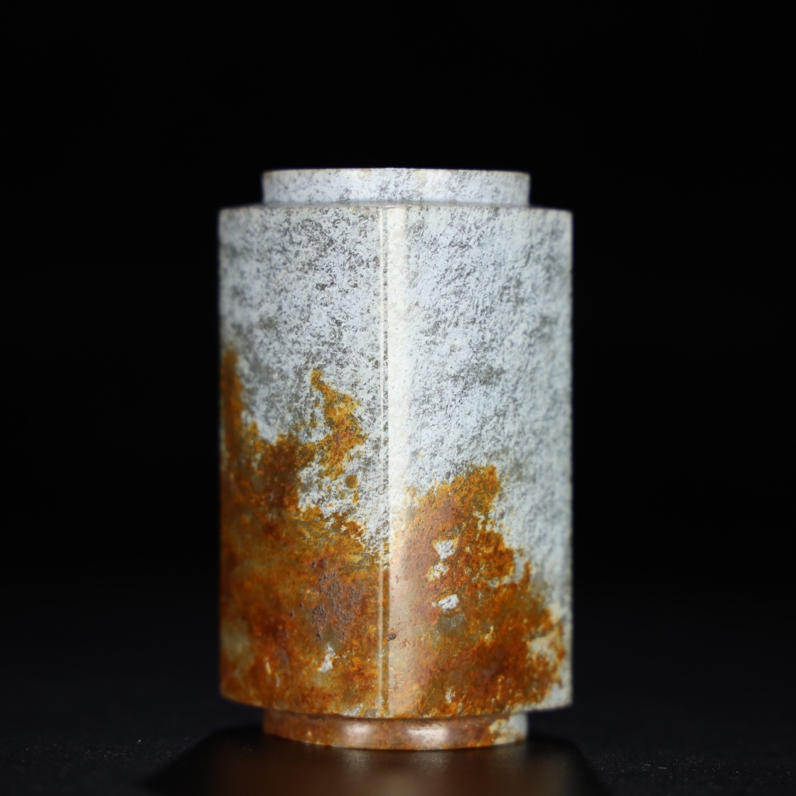 Chinese Natural Jade Carved Cong Ornament