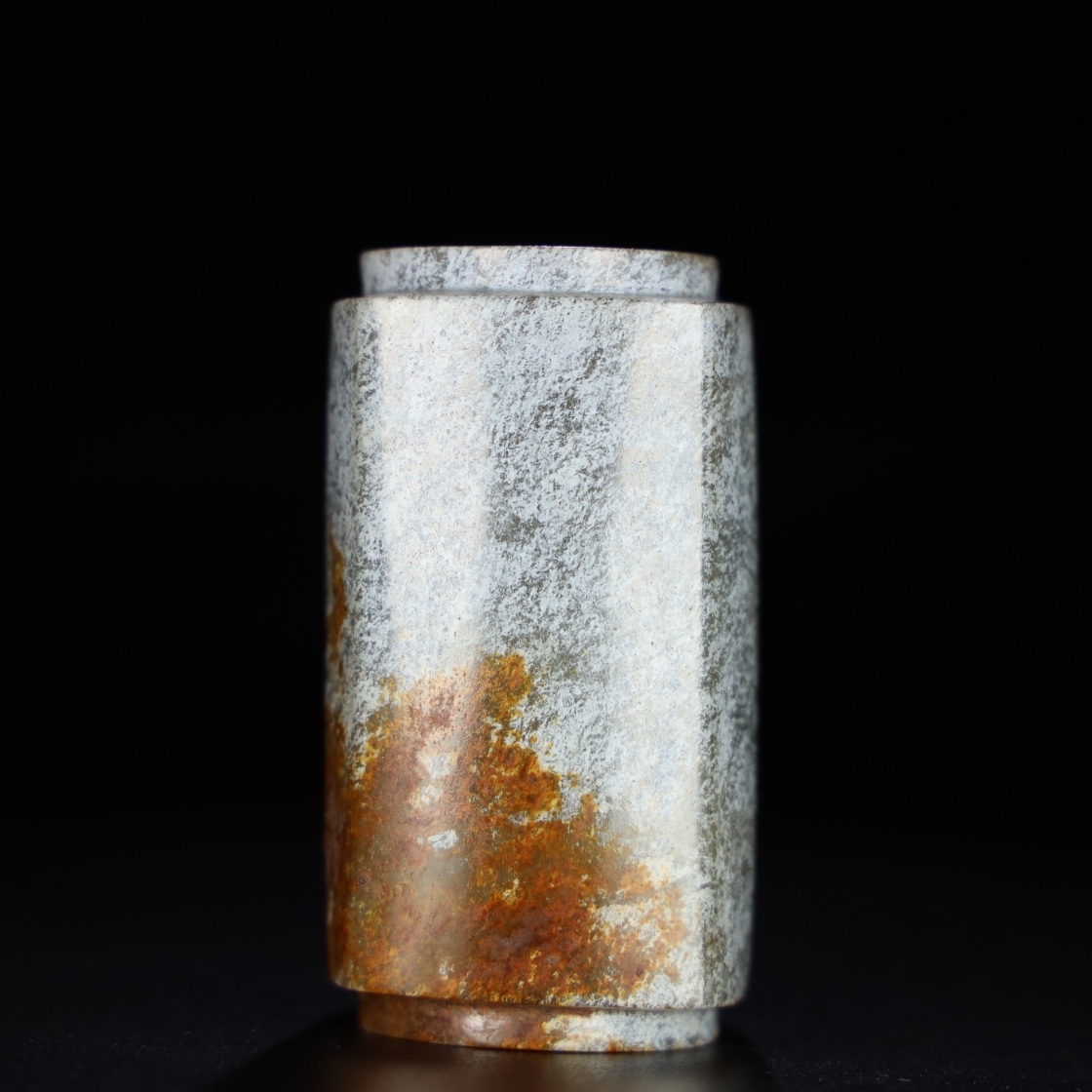 Chinese Natural Jade Carved Cong Ornament