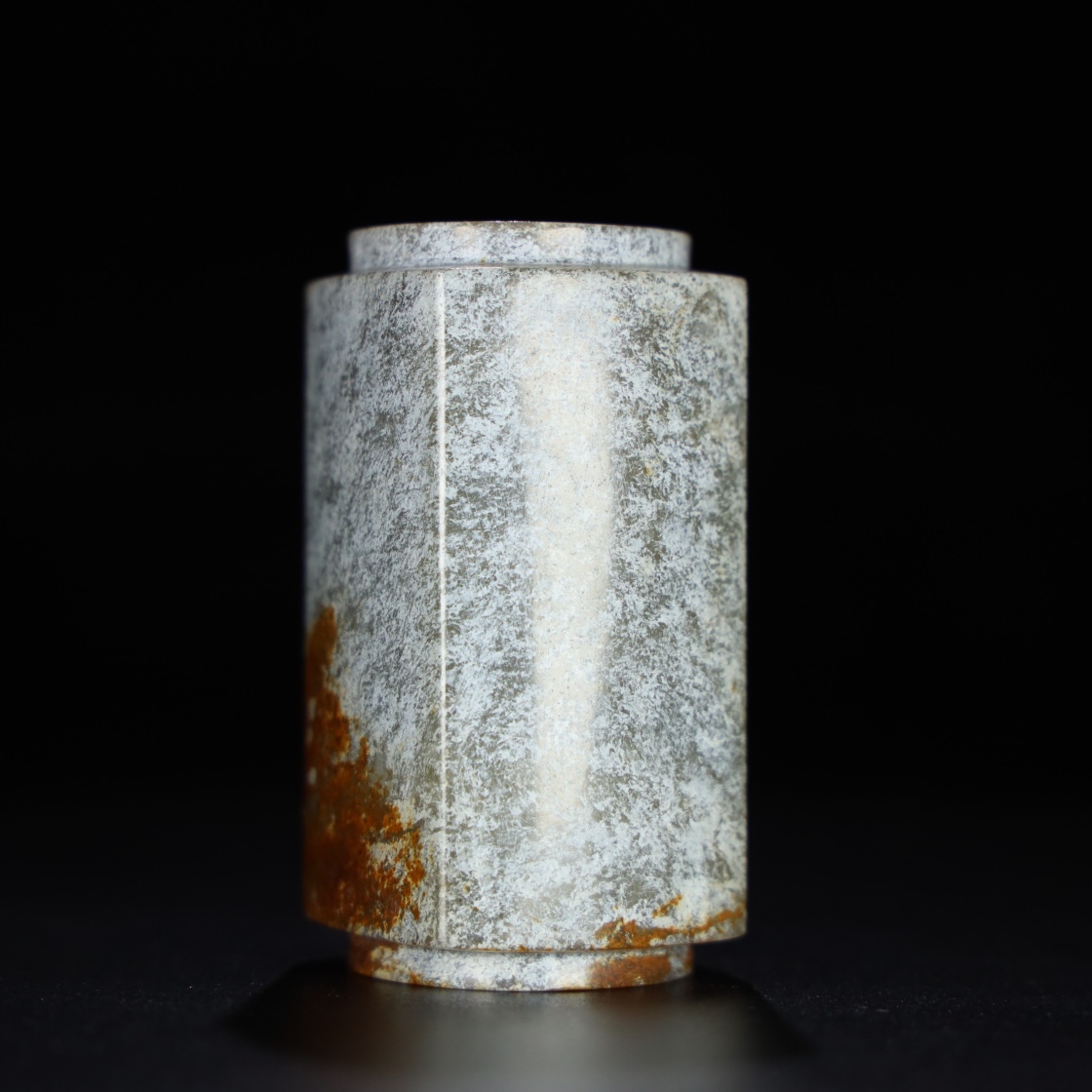 Chinese Natural Jade Carved Cong Ornament