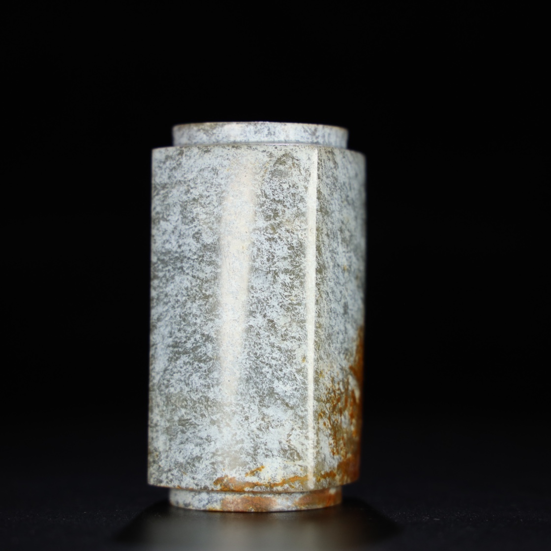 Chinese Natural Jade Carved Cong Ornament