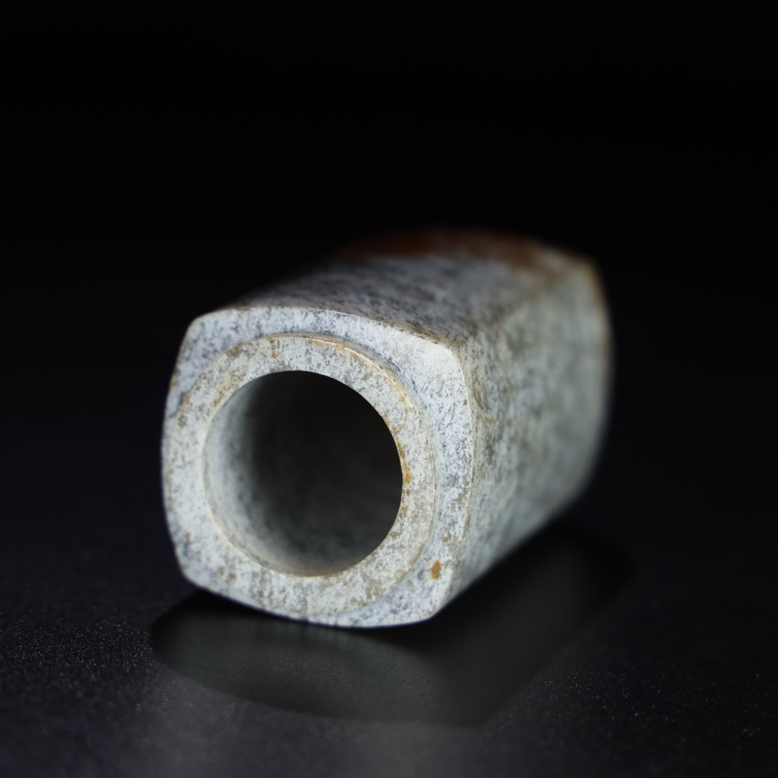Chinese Natural Jade Carved Cong Ornament