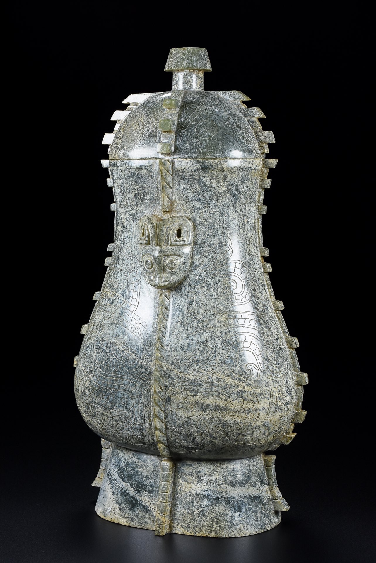 Chinese Natural Jade Carved Vase