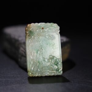 Chinese Natural Jade Carved Plaque