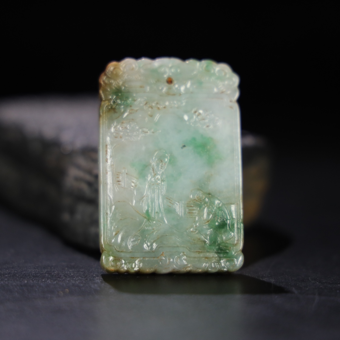 Chinese Natural Jade Carved Plaque