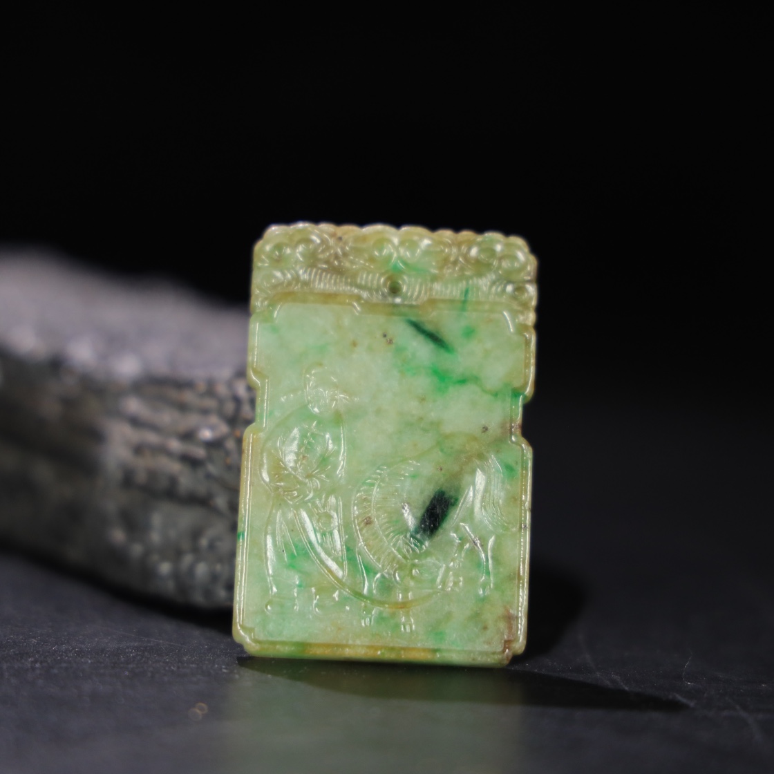 Chinese Natural Jade Carved Plaque