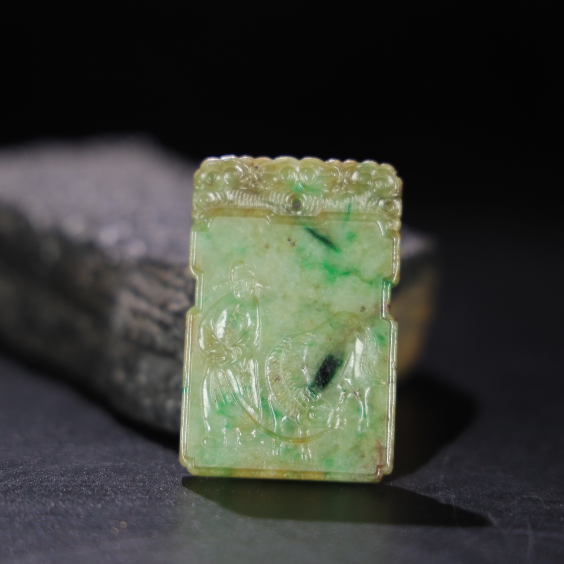Chinese Natural Jade Carved Plaque