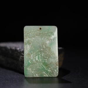 Chinese Natural Jade Carved Plaque