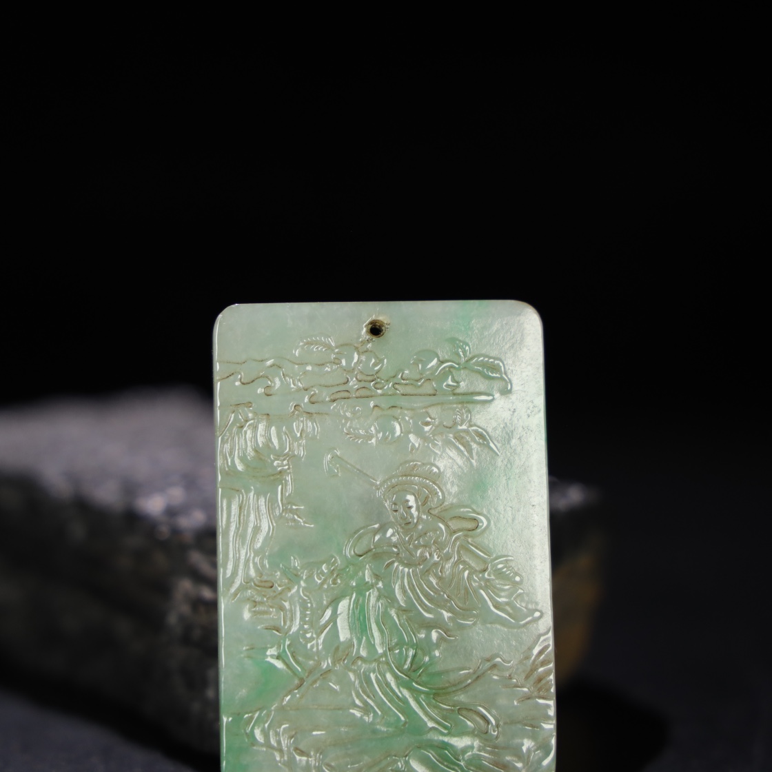 Chinese Natural Jade Carved Plaque