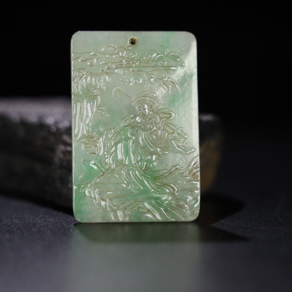 Chinese Natural Jade Carved Plaque