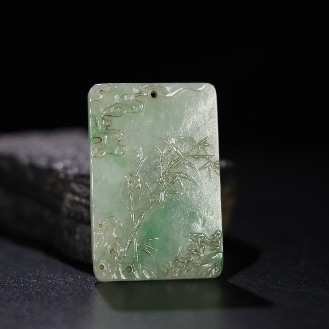 Chinese Natural Jade Carved Plaque