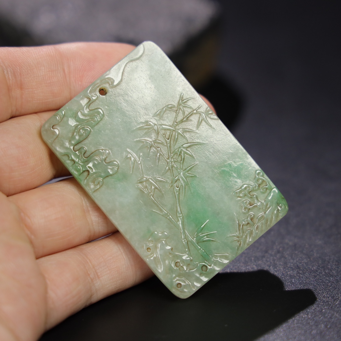 Chinese Natural Jade Carved Plaque